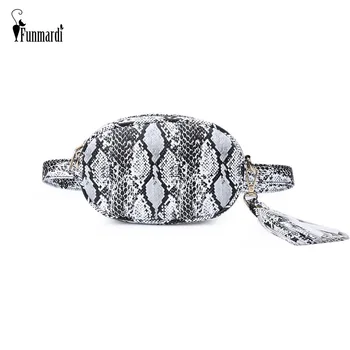 

FUNMARDI New Snake Waist Bags For Women Fanny Pack Tassel Design Chest Bags Serpentine Belt Bags PU Leather Female Bag WLHB1947