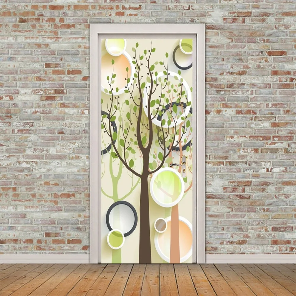 

Creative 3D View Door Sticker DIY Home Decor Decals Self Adhesive Wallpaper on Door Waterproof Mural for Bedroom Door Renovation