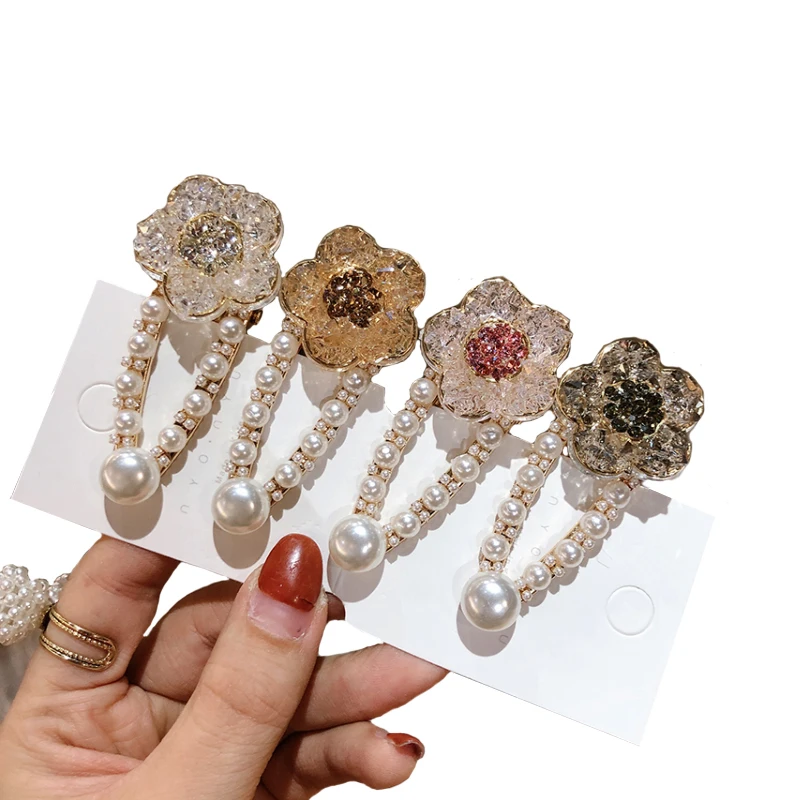 

1/3/4PC 1set Fashion Pearl Hair Clip for Women Elegant Korean Design Snap Barrette Stick Hairpin Hair Styling Accessories 2019
