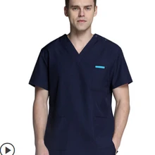 Новые мужские и женские медицинские скраб устанавливает больницы врач, медсестра униформа стоматологическая клиника с v-образным вырезом с коротким рукавом медицинские скрабы Nanou 001