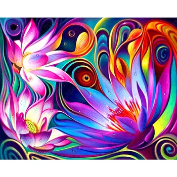 

Full Square Daimond Painting Embroidery Fractal Visionary Digital Flower Diamond Painting Cross Stitch Rhinestone Mosaic LE01042