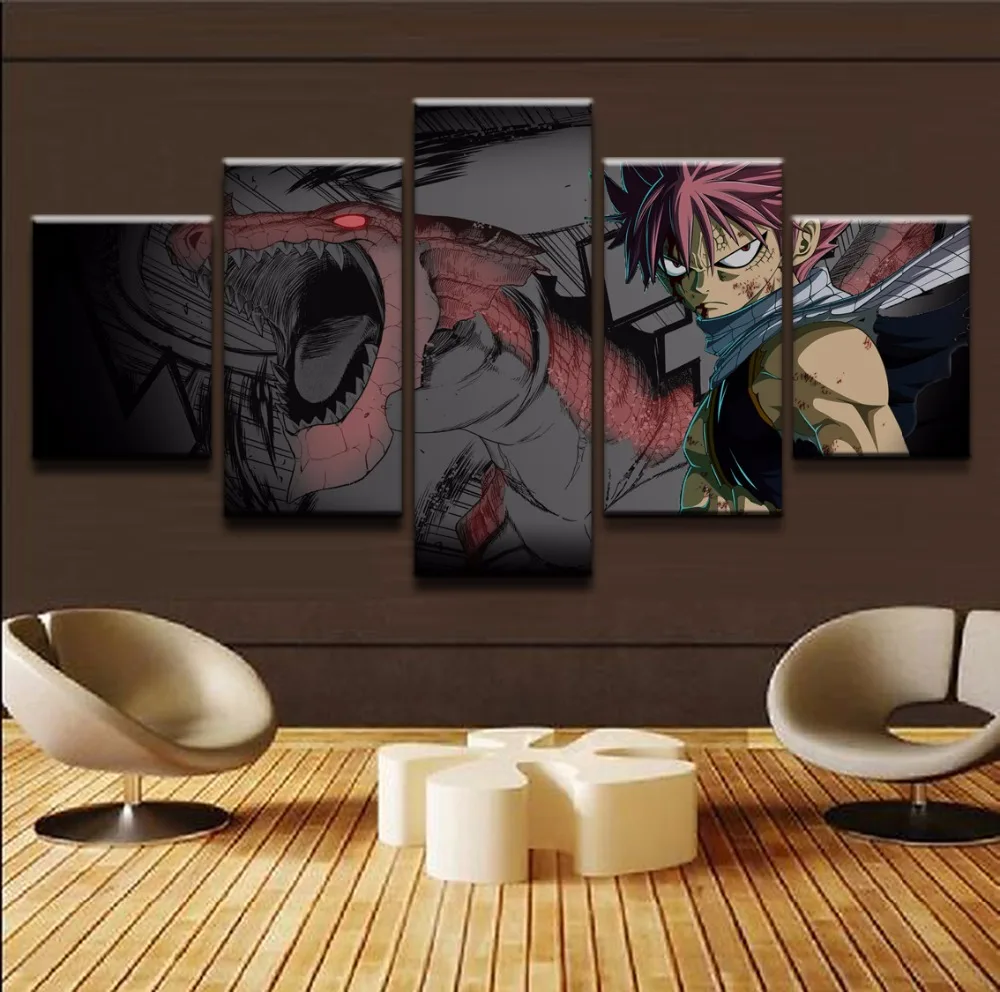

Landscape Canvas Wall Art Home Decor For Living Room HD Print Painting 5 Piece Canvas Art Anime Fairy Tail Modern Decorative