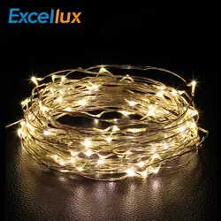 Excellux Кнопка Батарея 2 м 20LED Щепка провода отдыха Фея свет шнура для вечерние свадебные Новогоднее украшение освещения