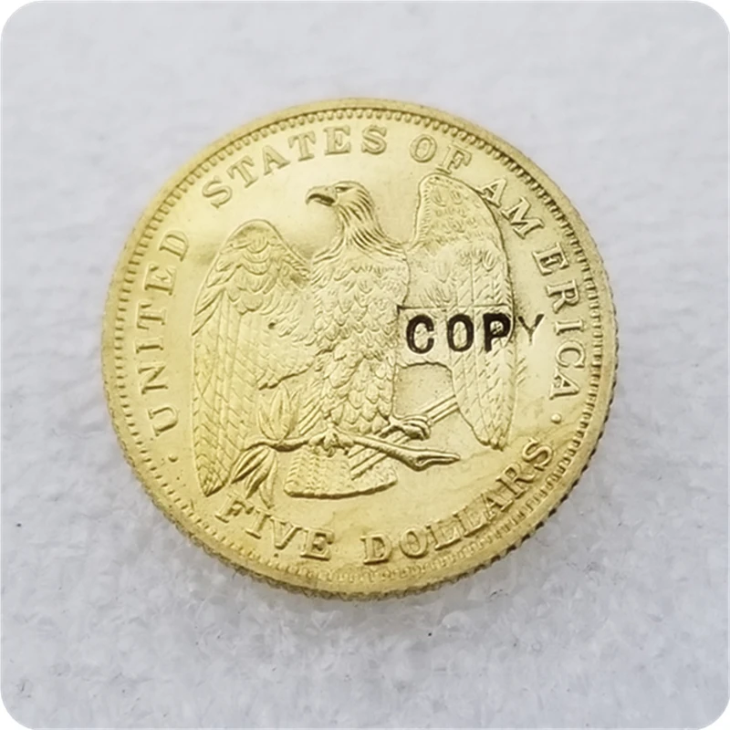 USA 1878 $5 Five Dollar Barber Flowing Hair Patterns COPY COIN | Дом и сад