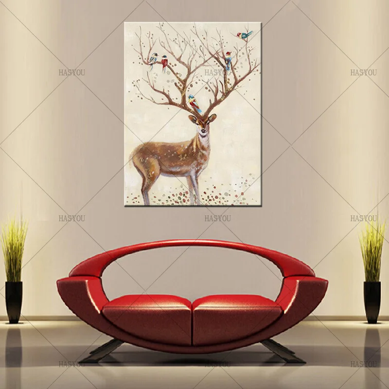 Noah-Hand-Painted-Wall-Art-Decoration-Picture-Modern-Abstract-Animal-Oil-Painting-Deer-Wall-Art-Canvas (4)