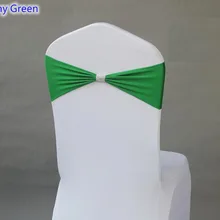 Армейский зеленый цвет Подвязка из спандекса для стула ленты для свадебных стульев с блестящими пряжка на ремешке в середине лайкра стрейч свадьба стул створки
