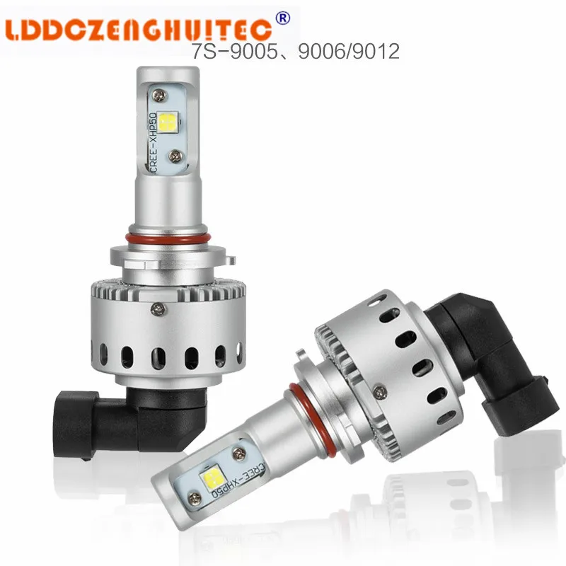 

LDDCZENGHUITEC 7P H4 H7 H11 LED Headlight COB Chips H1 9005 9006 50W Car Styling Auto Led Bulbs DC12-24V 6000LM IP65 6000K White