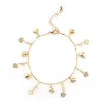 Fashion Creative Metal Shell Heart Pendant Chian Anklets for Women Footchain Beach Anklet Bracelet Jewelry graceful rhinestoned heart anklet for women