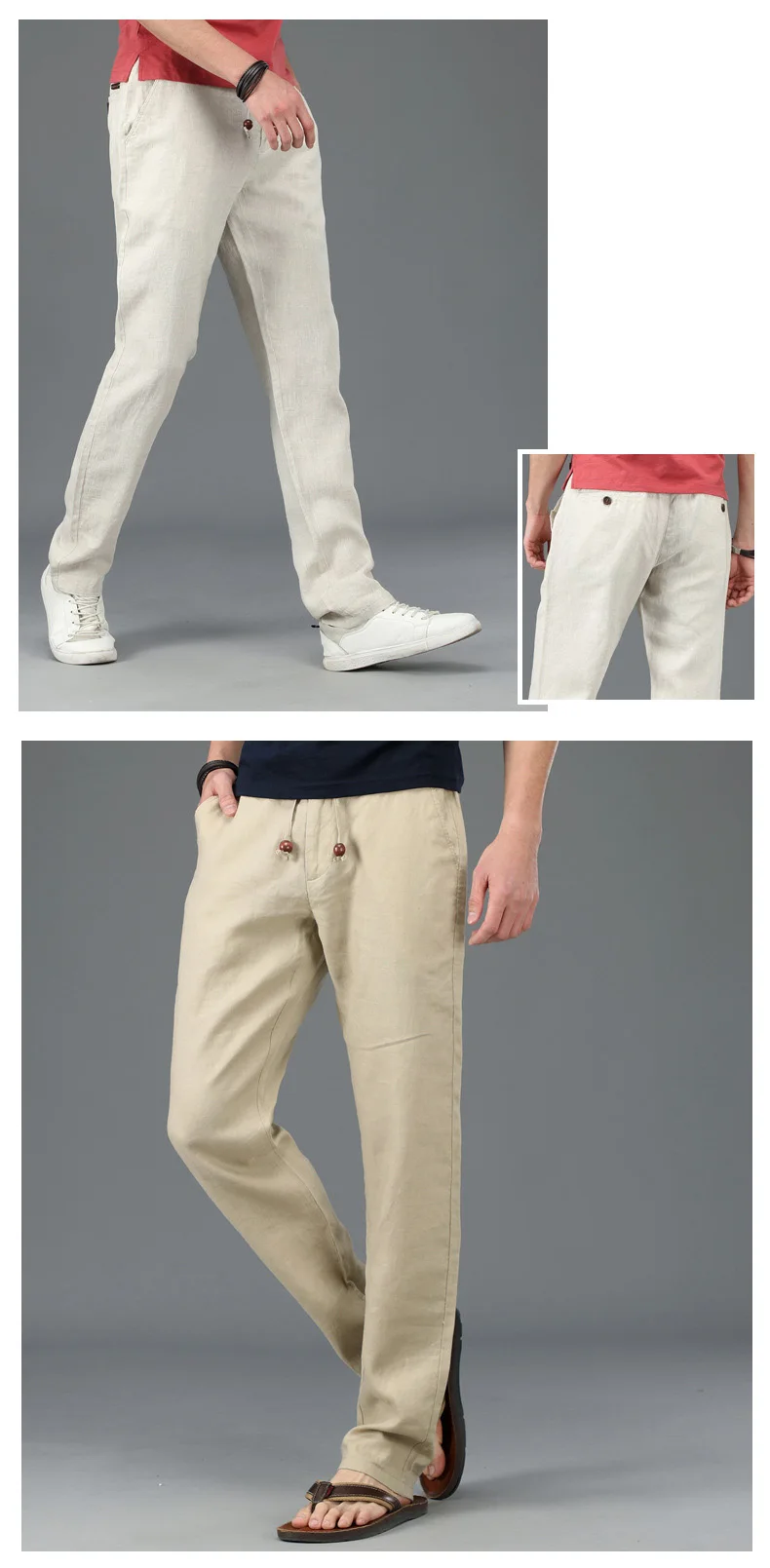 Весна, льняные брюки для мужчин, повседневные, свободные, дышащие, средняя талия, тонкие, летние брюки для мужчин размера плюс M-4XL, мужские брюки, pantalon homme