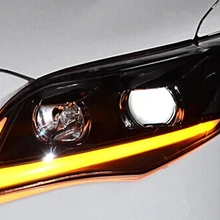 1 пара Новые Стиль светодиодный головной светильник светодиодный передний свет светильник налобный фонарь с светильник бар для Защитные чехлы для сидений, сшитые специально для Toyota Corolla 2011-2013'