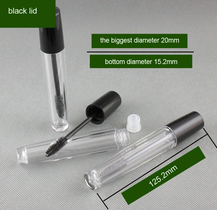 300pcs 8ml EMPTY Eye clear mascara tube AS bottle with black lid