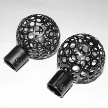 2 шт./лот, для 19 мм стержня, европейский стиль, черный полый шар, римская головка стержня, аксессуары для занавесок