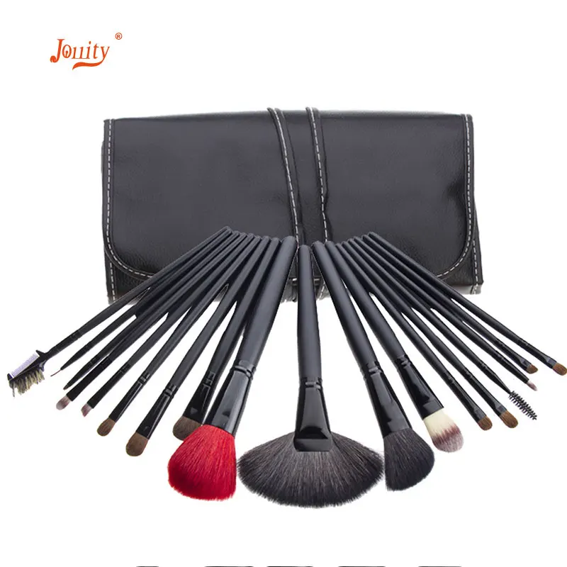 

jollity 18pcs Makeup Brush Set Eye Shadows Lipstick Powder Foundation Brushes With Cosmetic PU Bag Professional Make Up Tool