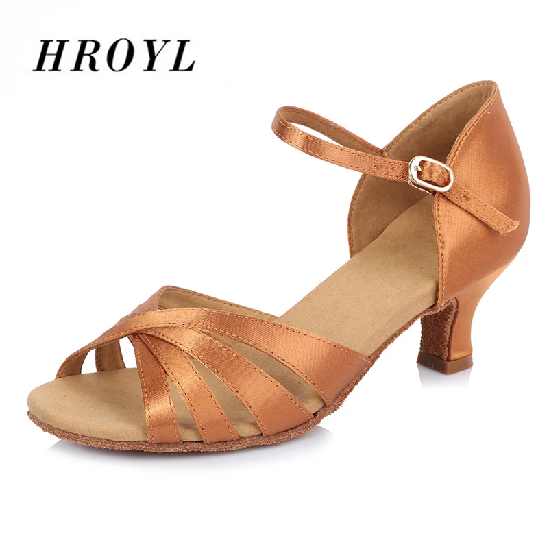 

Soft Satin latin dance shoes women's heeled tango shoes 2 colors Ballroom Dance Shoes