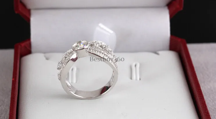 0.5ct кольцо из стерлингового серебра 925 SONA синтетический бриллиан Коктейльные Вечерние S925 кольцо(JSA