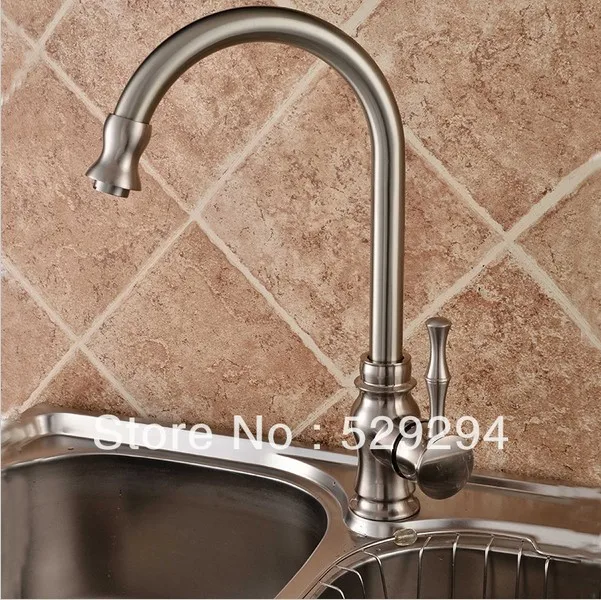 Us 21 0 Kitchen Faucet Nickel Finished Sink Mixer Bar Water Tap 360 Degree Roating Long Neck Water Tap Hot Cold Kitchen Faucet Xk 020 In Kitchen