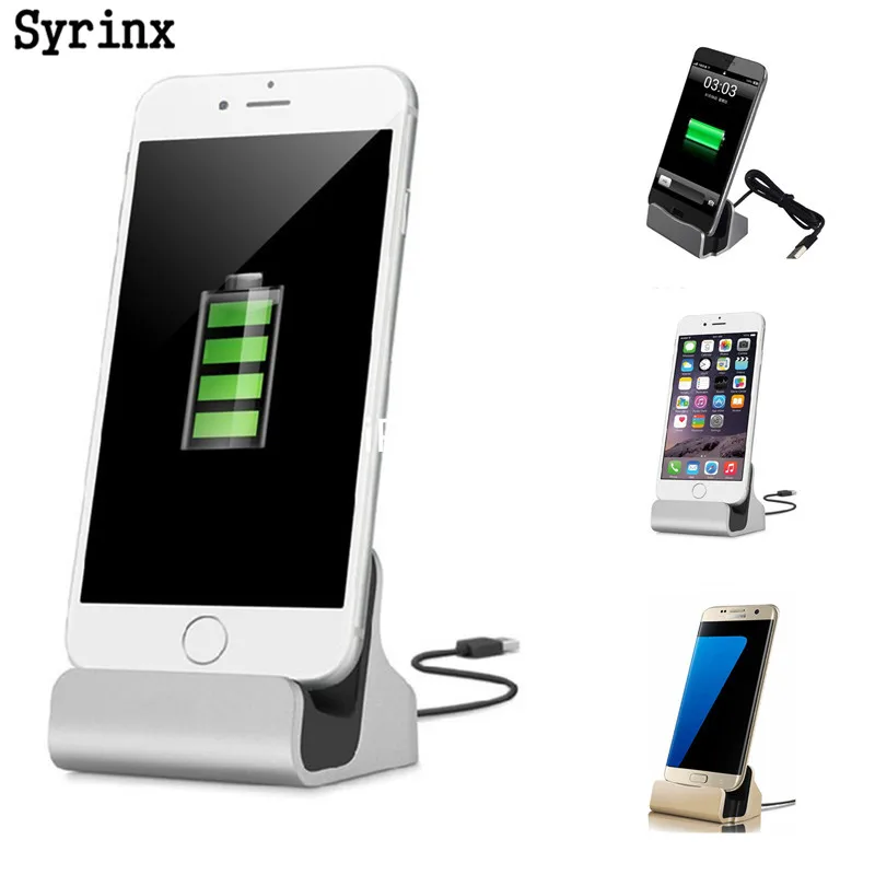 

For iPhone X 8 7 6 USB Cable Sync Cradle Charger Base For Xiaomi Android Type C Samsung Stand Holder Charging Base Dock Station