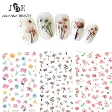 1 шт 3D наклейки для ногтей наконечник клей для накладных ногтей переводная наклейка Маникюрный Инструмент темное Украшение печать цветные накладки для ногтей градиентный цветок серия