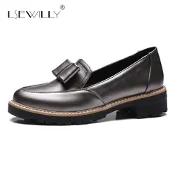 Lsewilly/Новые осенние женские туфли-лодочки на толстом высоком каблуке с модной бабочкой круглый носок Лоферы без застежки Повседневное