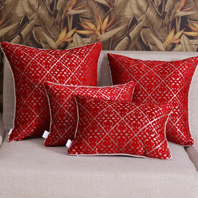 Free Shipping!!Modern geometric red decorative throw pillow/almofadas
