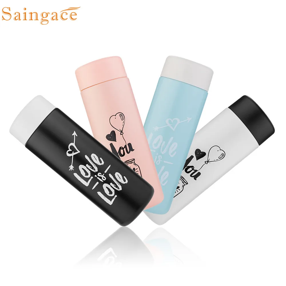 

Saingace travel Portable Thermos Cup pure color prints Stainless Steel Flask Thermos Coffee Cup Mug Water Bottles Thermocup 2019