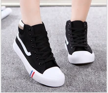 2016 Fashion High Top Canvas Shoes For Women Casual Shoes Students Breathable Flats