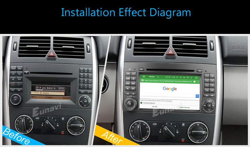 Excellent Eunavi 2 Din Android 8.0 Octa 8 core Car DVD Player For Benz Sprinter Vito W169 W245 W469 W639 B200 Radio GPS WiFi 4G RAM 4GB 25