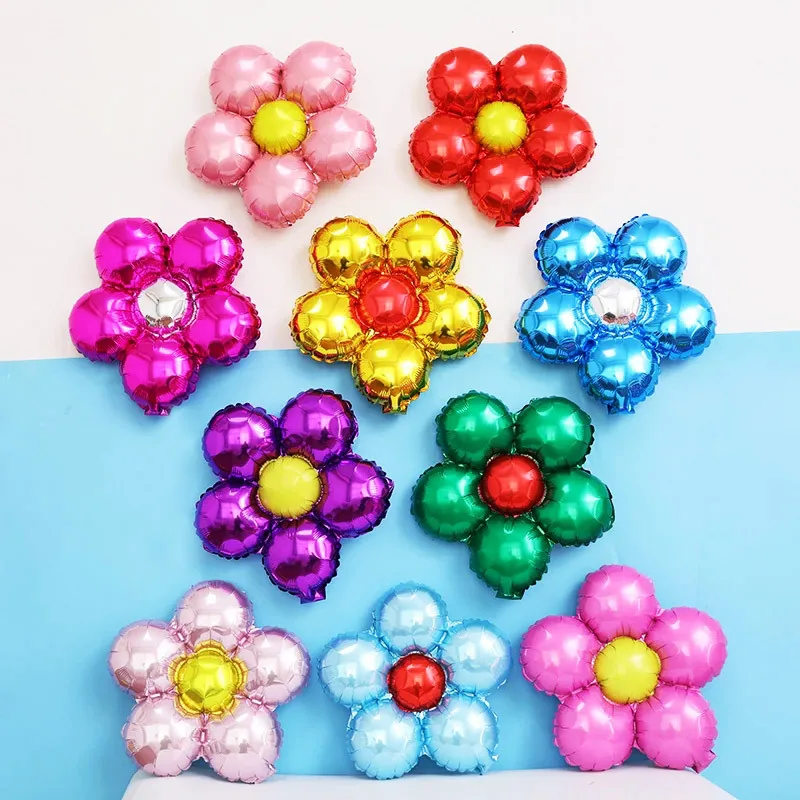

5PCS Five petals round aluminum balloon five-leaf clover flower shape party wedding decoration