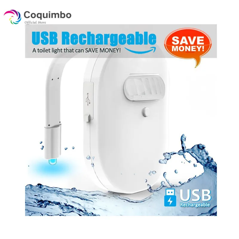 

Waterproof USB Rechargeable Backlight For Toilet Bowl With Motion Sensor 12 Colors Activated Bathroom Toilet Bowl Night Light