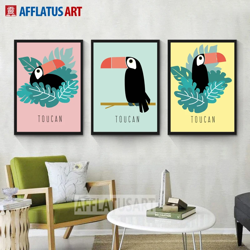 AFFLATUS Toucan настенная живопись на холсте скандинавские постеры и принты животные
