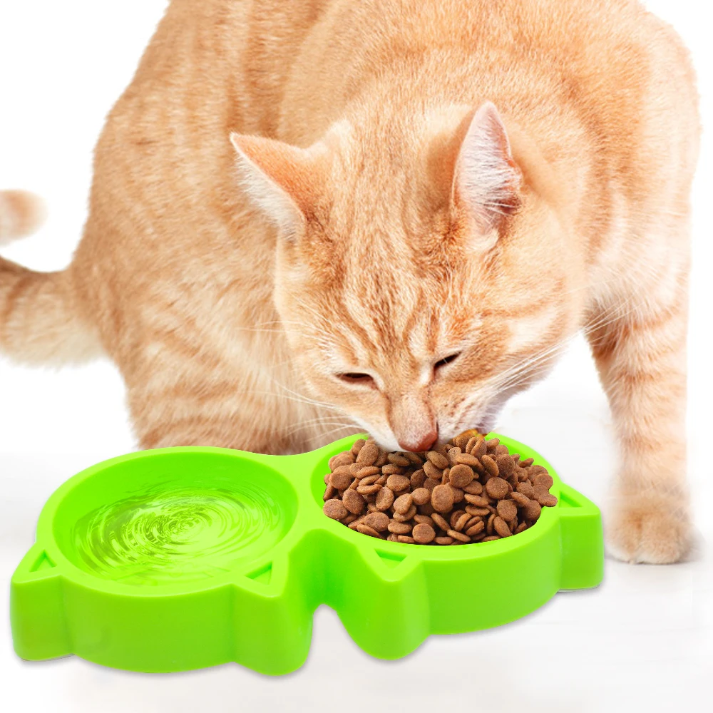 Двойные миски для кошек котят миска еды и воды наружная кормушка собак бутылка