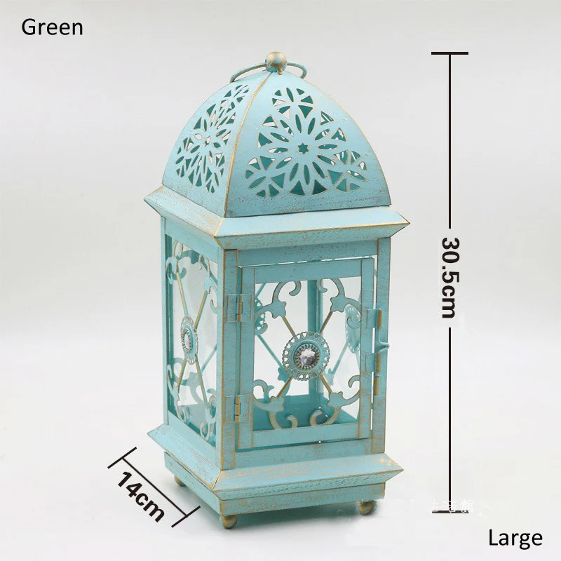 Moroccan Accents Lattice Antique Green Gold Acrylic Jeweled Home Decor Iron Candle Lantern Moroccan Accents Lattice Antique Green Gold Acrylic Jeweled Home Decor Iron Candle Lantern