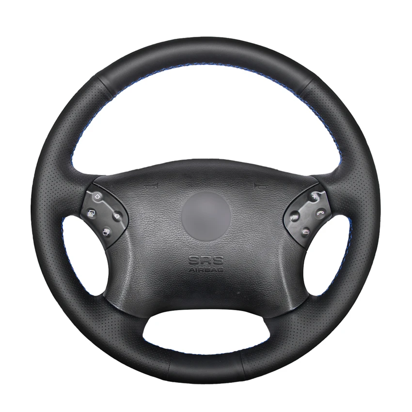 

Hand-stitched Black PU Artificial Leather Car Steering Wheel Cover for Mercedes Benz W203 C-Class 2001-2007