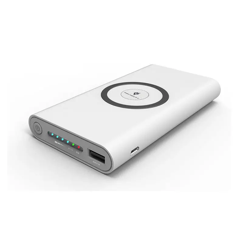 GOLDFOX 10000 мАч Qi Беспроводное зарядное устройство USB power Bank Беспроводная зарядная площадка для iPhone samsung S8 power Bank Беспроводное зарядное устройство - Цвет: Белый