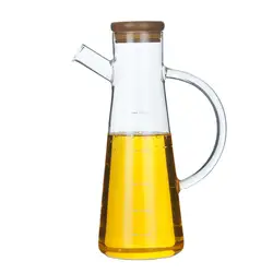 SHGO-500Ml высокое боросиликатное стекло оливковое масло бутылка для уксуса диспенсер бутылки уксус может Cruet хранения с ручкой и крышкой масла