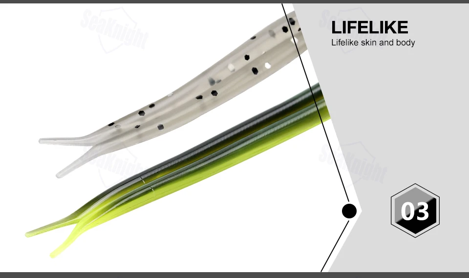 SeaKnight SL002 мягкий червяк приманка для рыбалки 4 шт./пакет 8g 130 мм мягкая искусственная приманка приманки с длинным хвостом для приманки