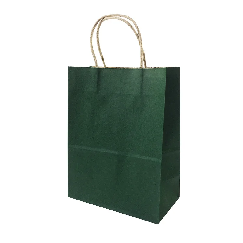 10 шт/партия подарочные бумажные пакеты с ручками 33*25*12 см вертикальные Multifuntion экологически чистые вечерние подарочные бумажный пакет, для упаковки мешков - Цвет: Dark Green