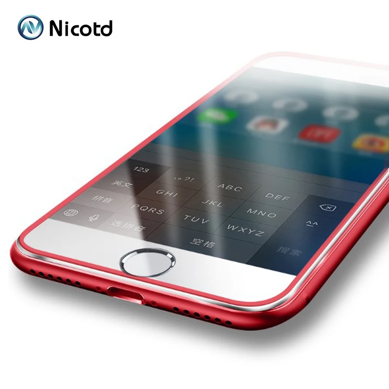 2 teile/los 3D Gebogene Titan Rand Gehärtetem Glas Voll Abdeckung Für iPhone 7 7 Plus Schutzhülle F