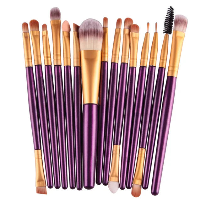 MAANGE Pro 15Pcs Makeup Brushes Set Eye Shadow Foundation Powder Eyeliner Eyelash Lip Make Up Brush Cosmetic Beauty Tool Kit Hot -