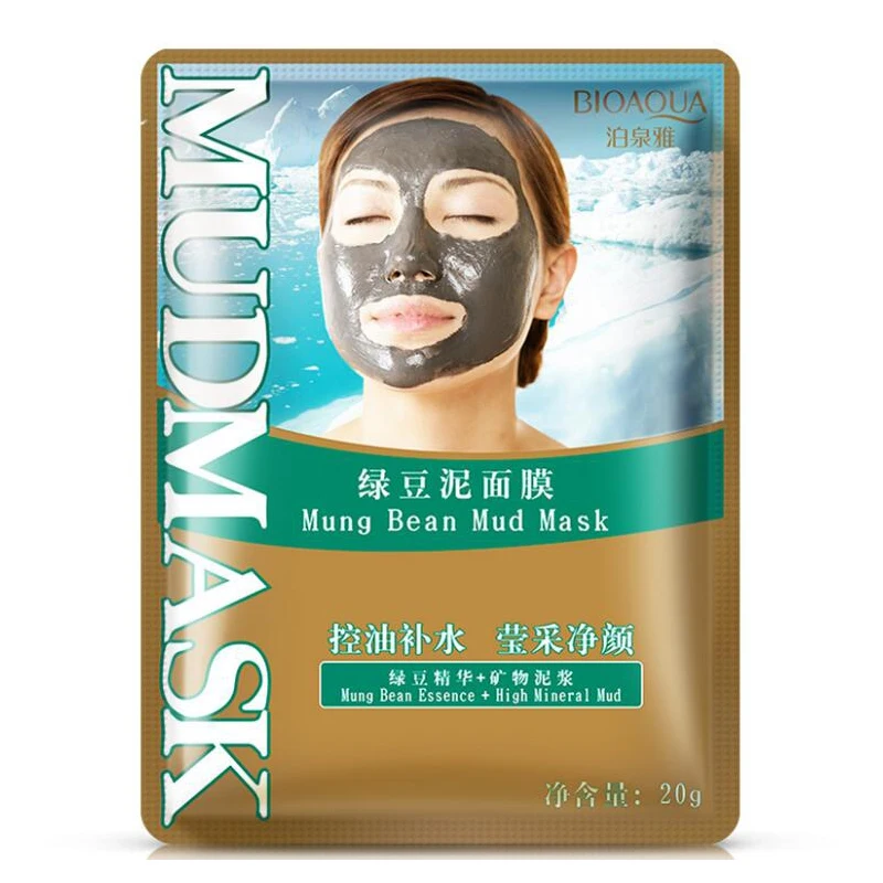 

BIOAQUA Mung Bean Mud Mask Moisturizing Oil Controlling Face Mask Whitening Anti Wrinkle Anti Aging Face Skin Care