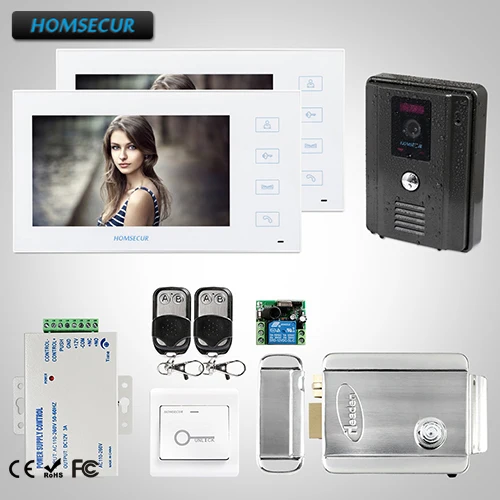 

HOMSECUR 7" Video Door Phone Intercom System+Black Monitor for House/Flat : TC011-B +TM704-W
