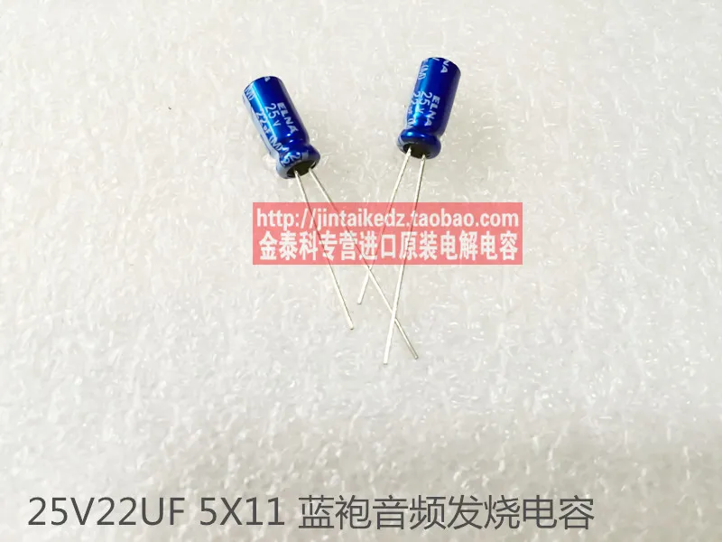 

2018 hot sale 30PCS/50PCS electrolytic capacitor 25V22UF 5X11 RE3 blue robe ELNA audio for capacitor origl free shipping