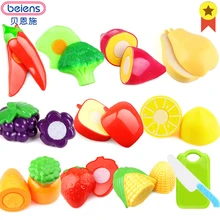 

Beiens Cut Fruit Toy DIY 17 Pcs/Set Plastic Food Fruit Vegetable Cutting Kids Pretend Play Cook Cosplay Safety