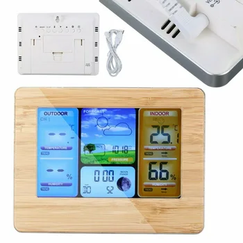 

Multi-function Electric Alarm Clock Wireless Weather Station Clock Weather Forecast Calendar Thermometer Humidity+USB Sensor