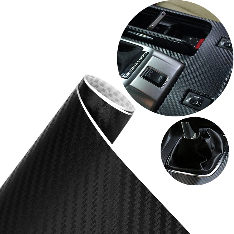 

30X127cm 3D Carbon Fiber Vinyl Car Sticker for peugeot 207 107 polo renault captur opel toyota aygo opel astra h bmw f30 e36