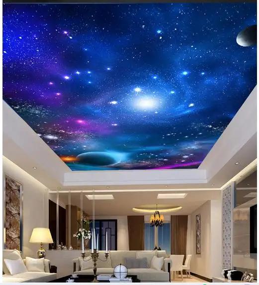 Wallpaper Disesuaikan 3D Langit langit Mural Wallpaper Sky ...