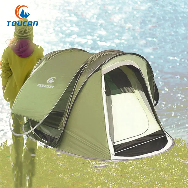 Best Price Outdoor 3-4 person pop up tent anti tearing professional waterproof anti UV camping tent