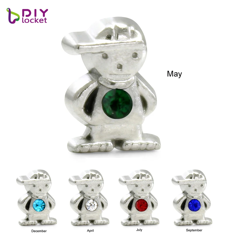 

8MM Boys ,girl, and birthstone of various shapes Floating charms Zinc Alloy Fit Floating lockets & Floating locket bracelet