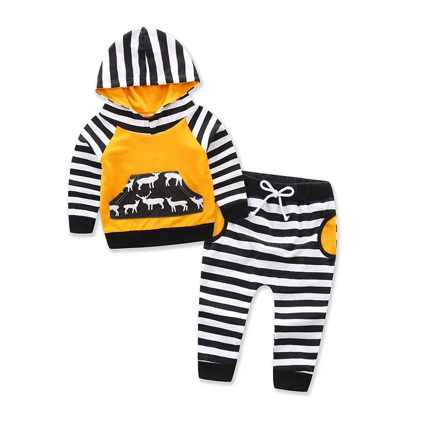 Samgami Baby Boys Sweater Shirt Toddler Clothes Pajamas Cotton Sleepwear T-Shirt Pants Set