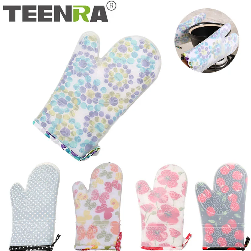 Силиконовые перчатки для духовки TEENRA 1 шт. хлопковые микроволновой печи кухонная